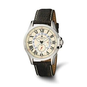Kazi Luxury Mens Charles Hubert Stainless Steel Beige Dial Watch